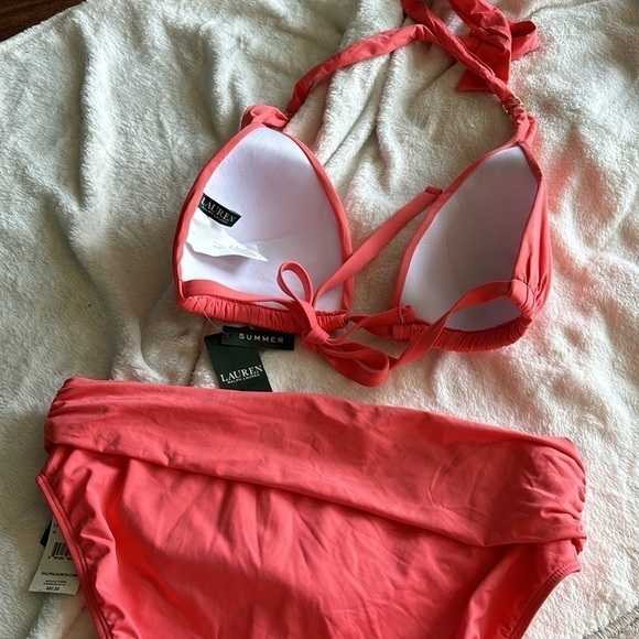 Lauren Ralph Lauren blk label coral reef paisley halter 2 piece bikini swimsuit - Picture 10 of 14